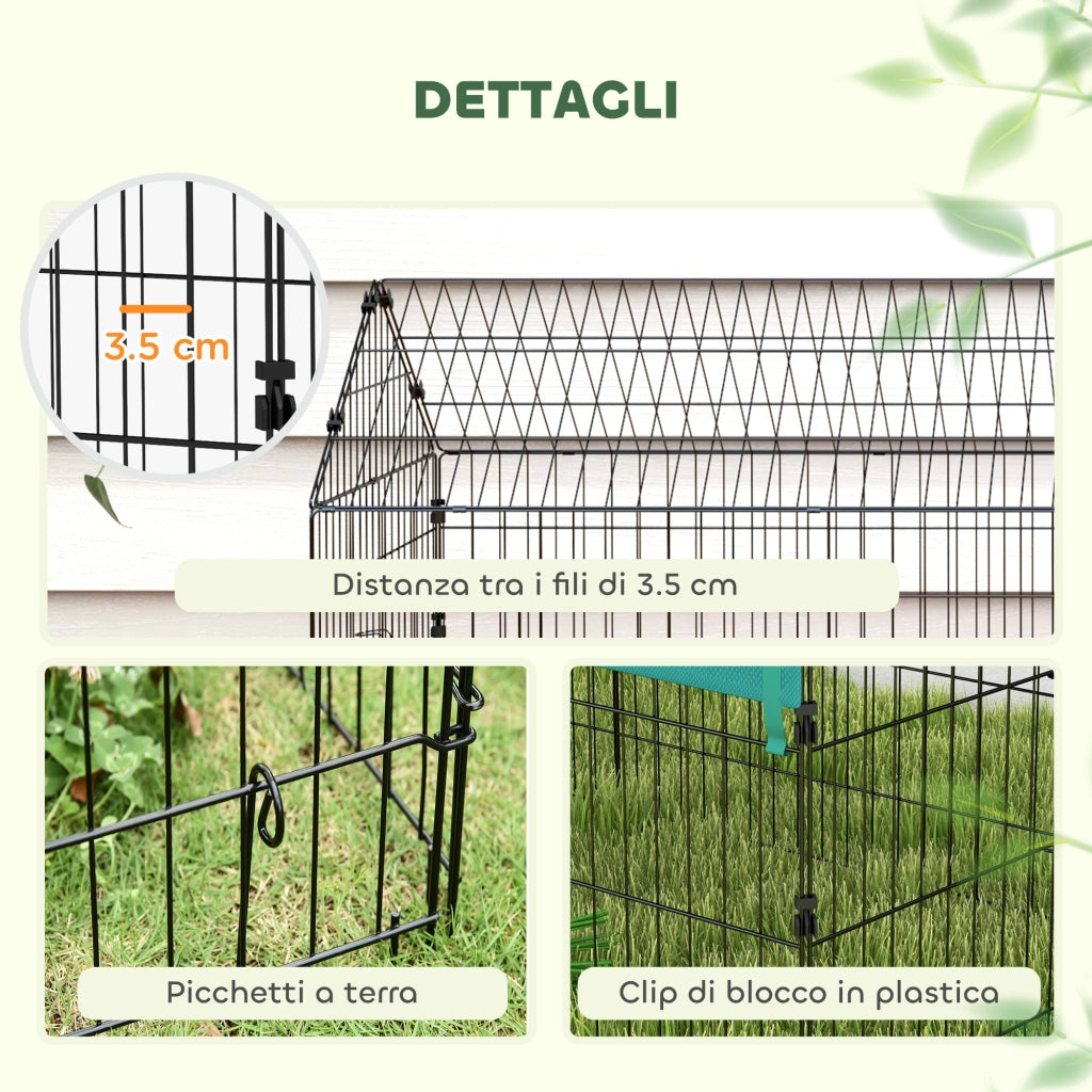 Gabbia per Conigli da Esterno e Interno ¨C Xylo ¨C Verde 185x75x75 cm