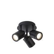 Plafoniera Contemporanea Sansone Acciaio Nero Policarbonato 3 Luci Gu10