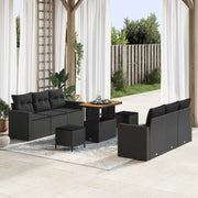 Set Divano da Giardino 9 pcs Nero polyrattan 3361569