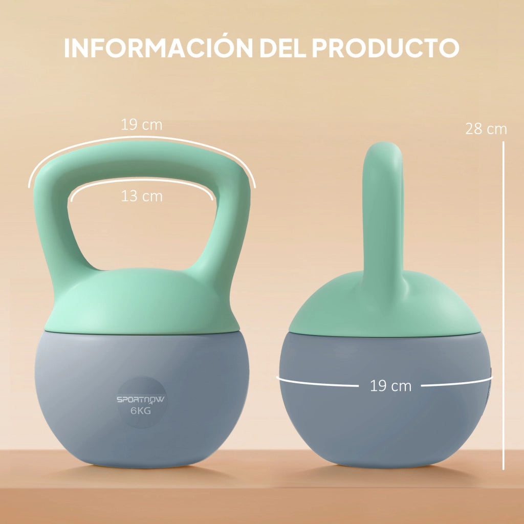 Kettlebell 6 kg ¨C Minimal ¨C Verde e Grigio 19x19x28 cm