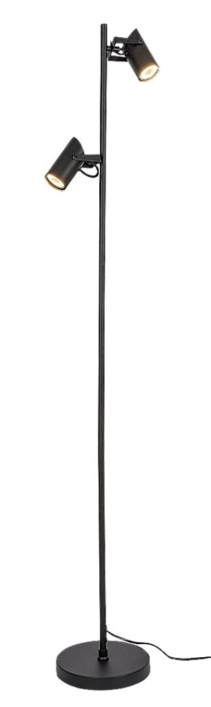 Lampada da terra industriale nera 2 spot GU10 Rabalux