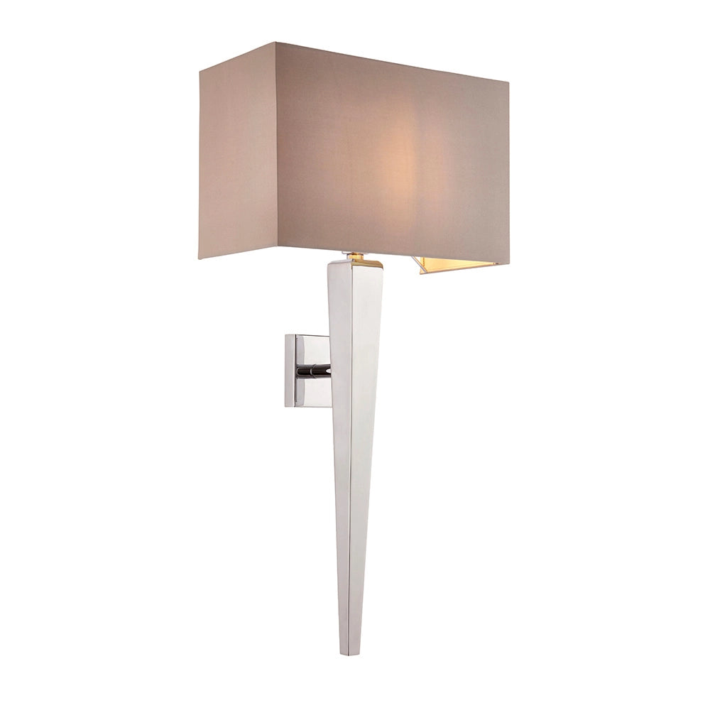 Applique Moreto Endon cromata paralume grigio E14 LED
