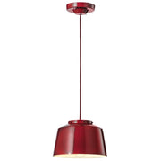 Lampadario Vintage 50&aposS Ferro E Ceramica Bordeoux 1 Luce E27 23Cm