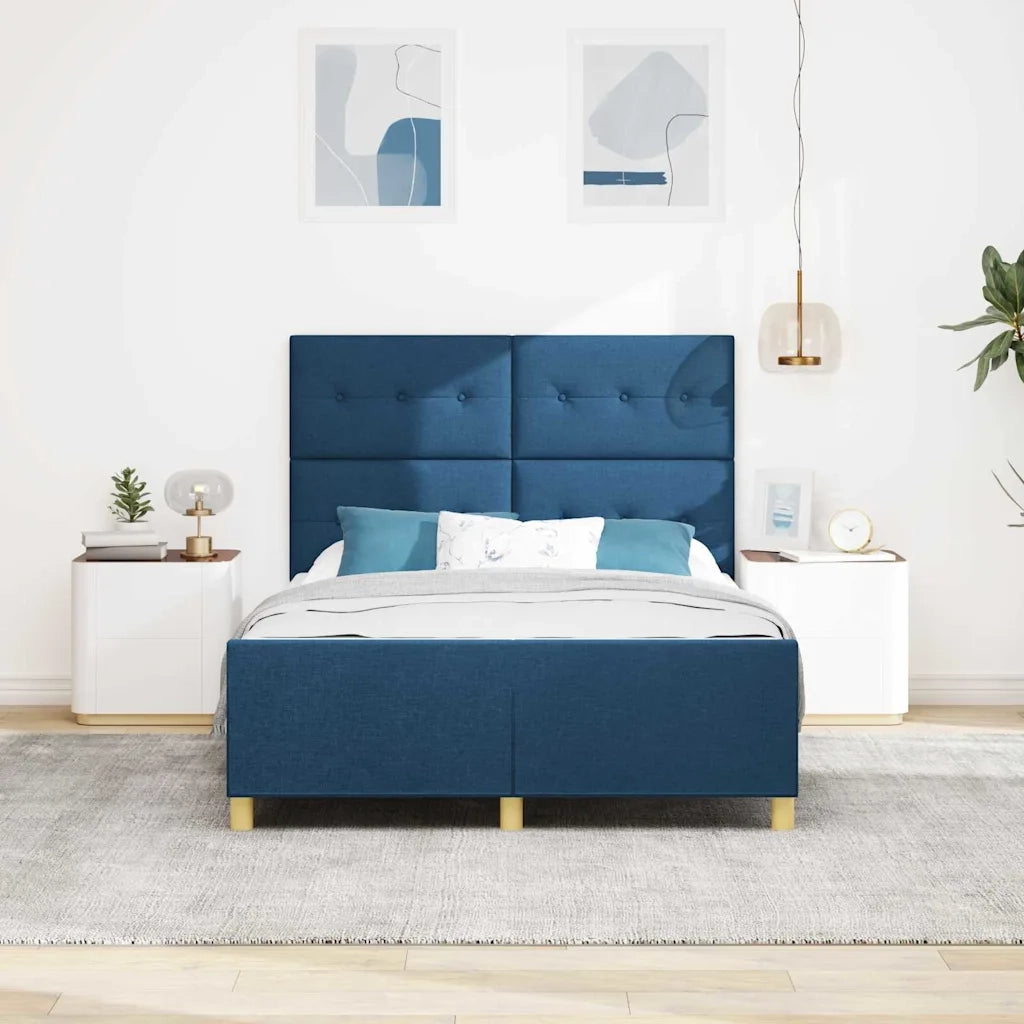 Struttura del letto con testiera Blu 160 x 200 cm Tessuto 3344745