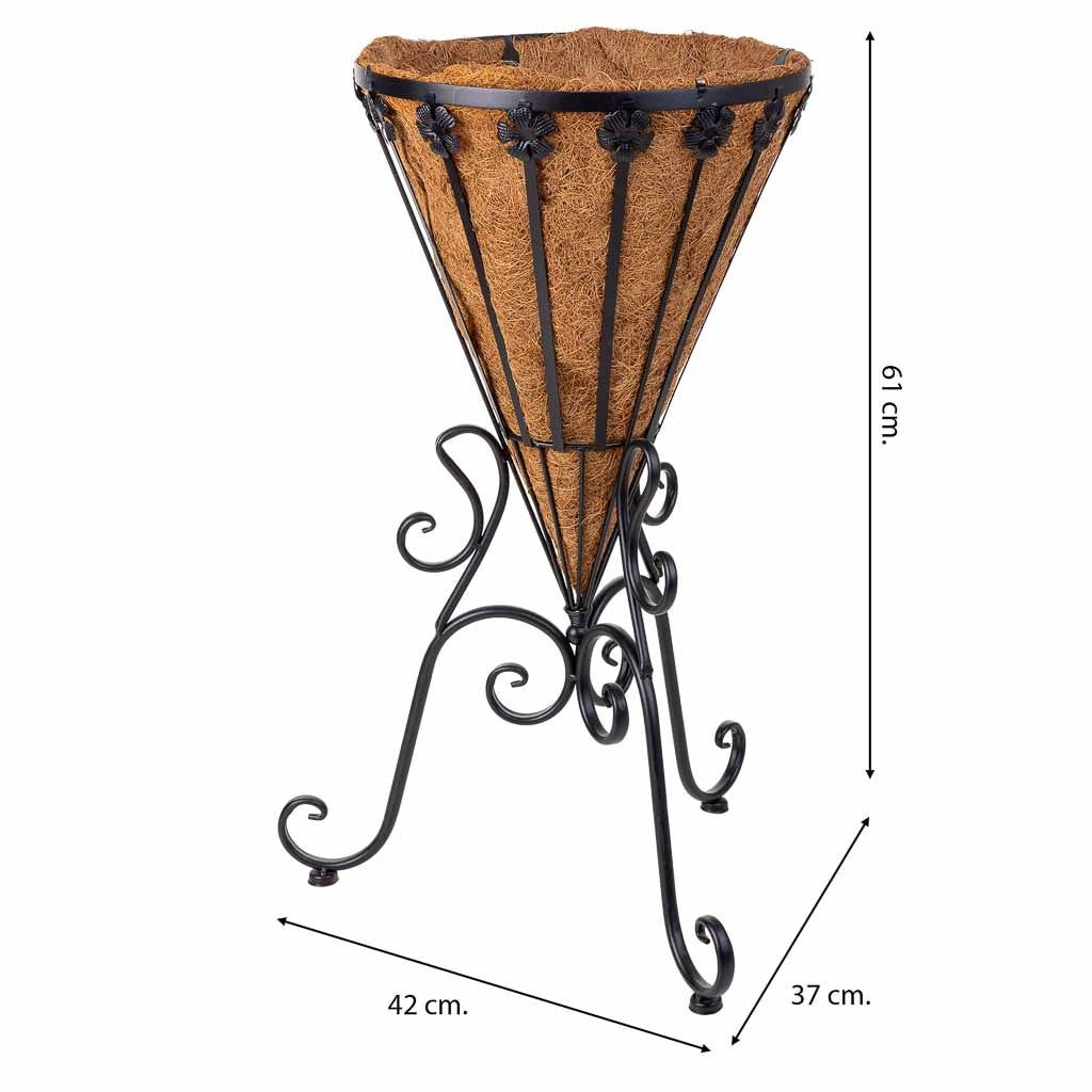 Portavaso nero, 42x37x61h cm