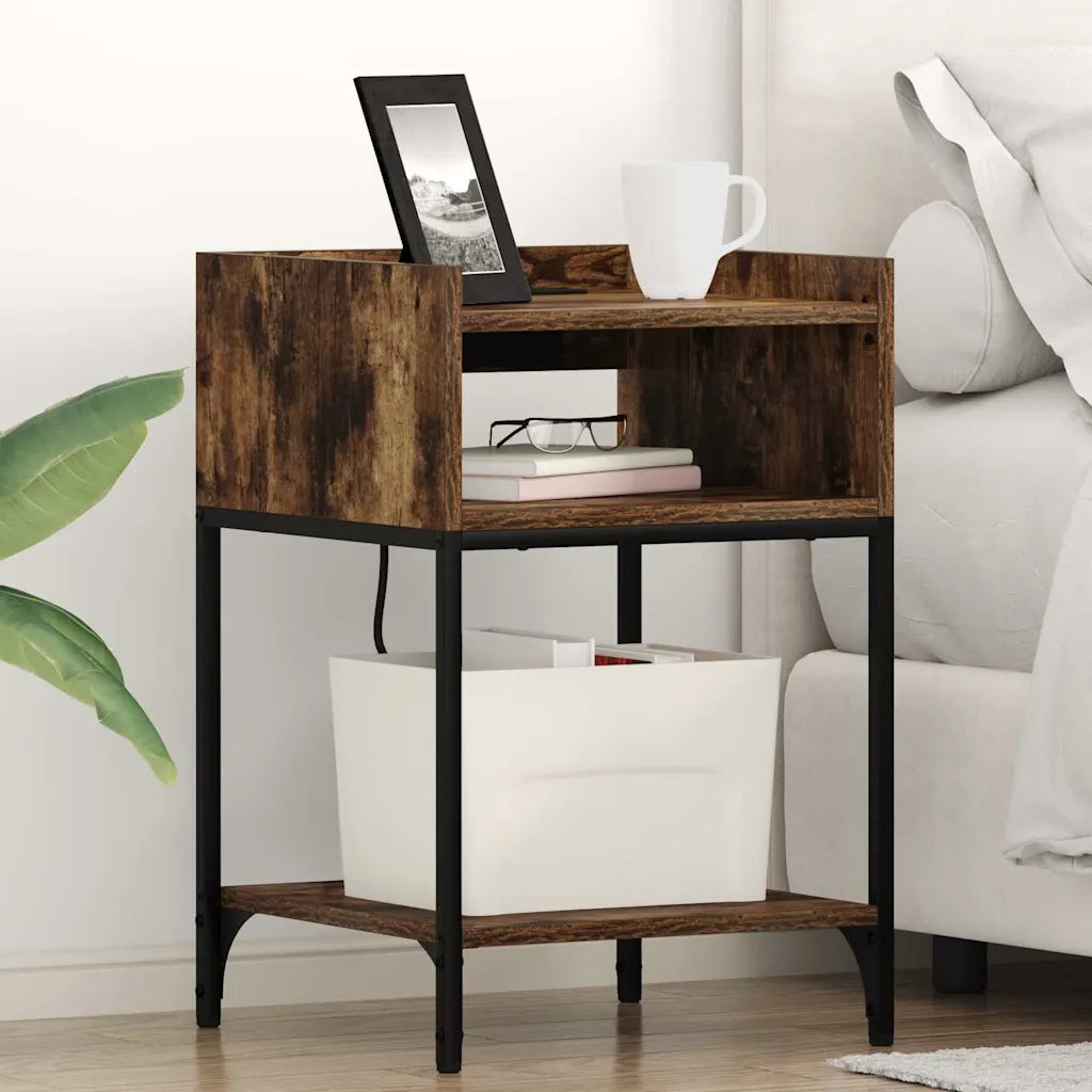 Armadio da Notte 2 pcs Rovere fumé 40 x 40 x 61 cm 859475