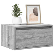 Comodini a Parete con luci LED 2 pz Grigio Sonoma 860222