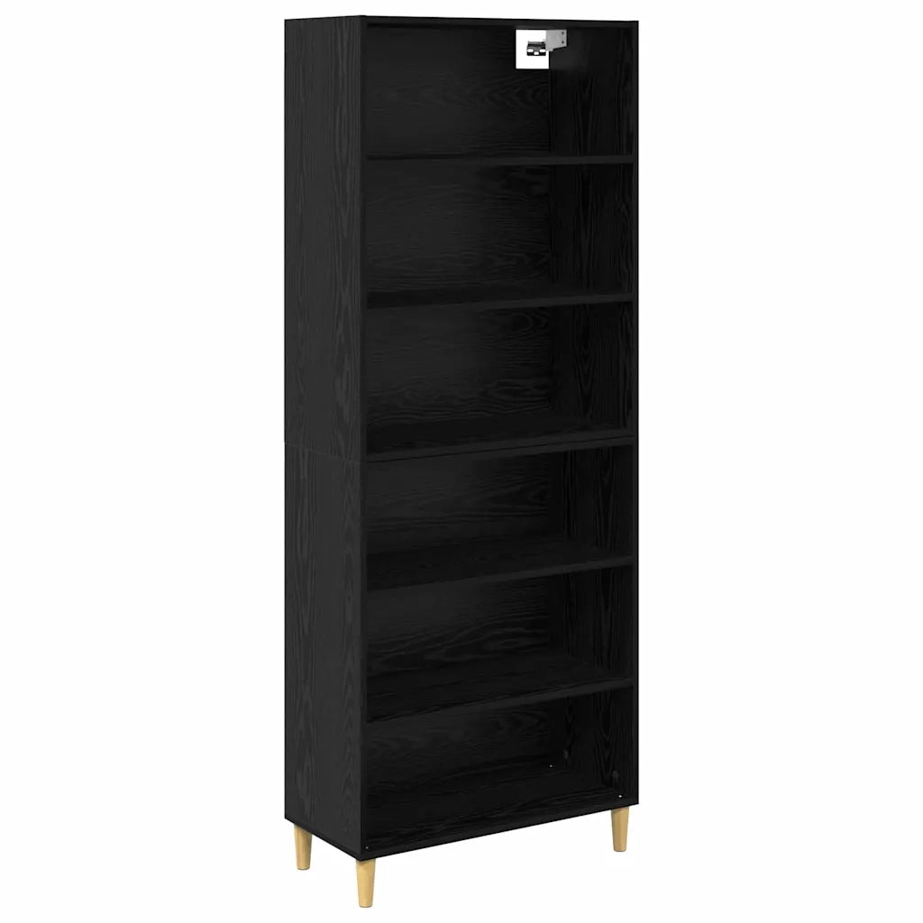 Credenza-Buffet-Armadio da cucina Rovere Nero 69,5 x 32,5 x 180 cm Legno multistrato 878169