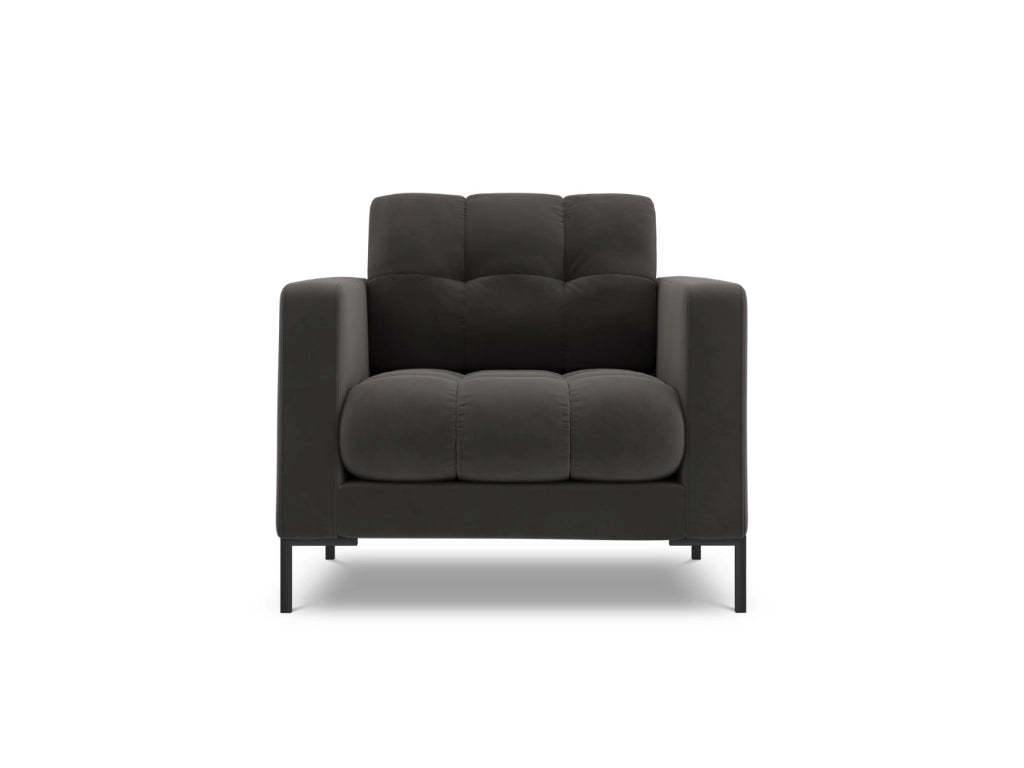 Cosmopolitan Design - Poltrona "Bali" in velluto grigio scuro 