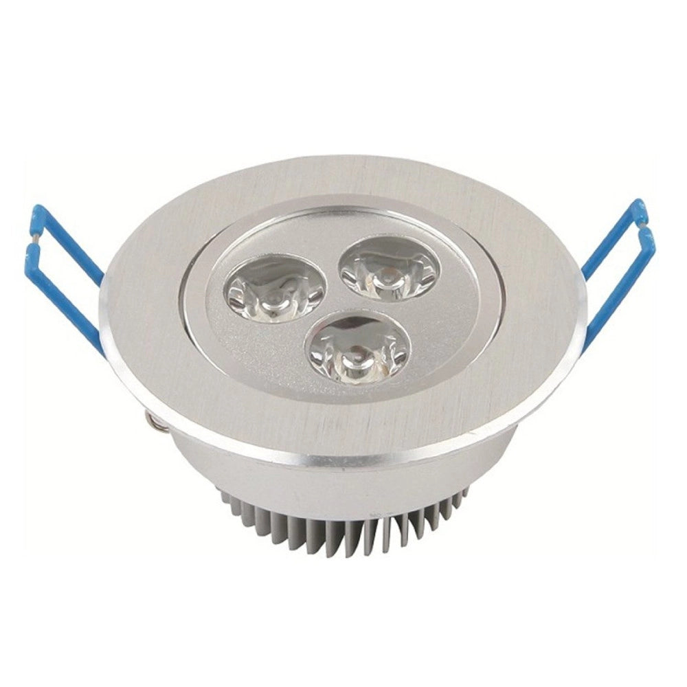 Trade Shop - Faretto 3 Led 3 W Ad Incasso Con Alette A Molla Rotondo Luce Fredda O Calda -
