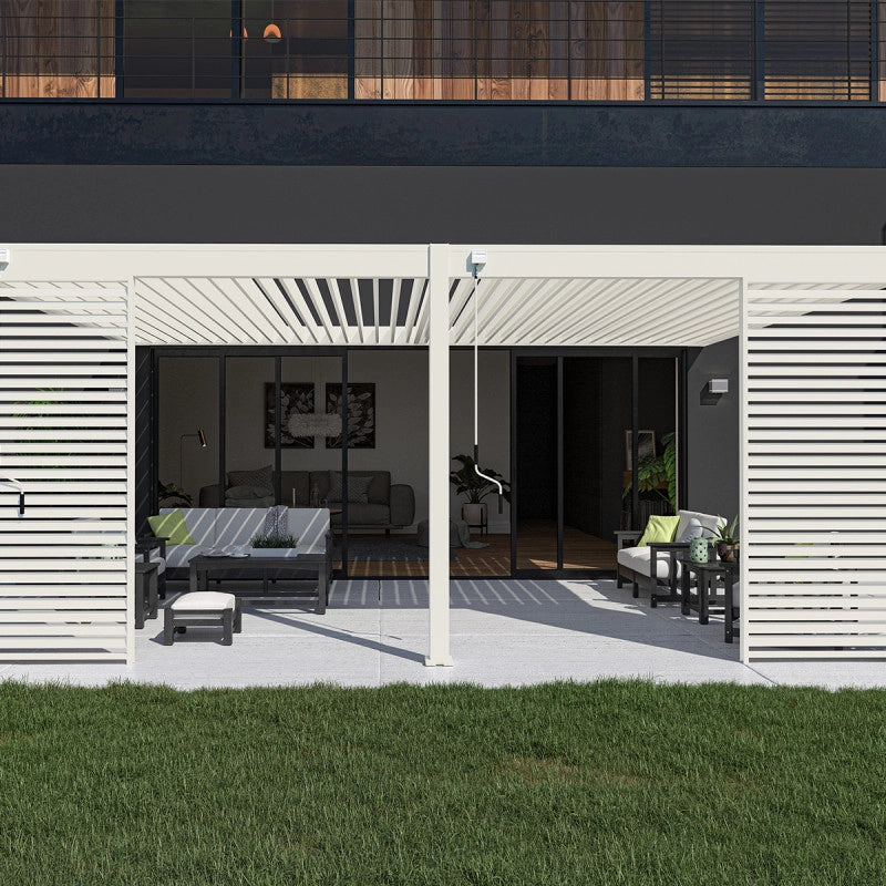 Pergola bioclimatica Ombréa VS addossata 4x6M - V2 - Bianco