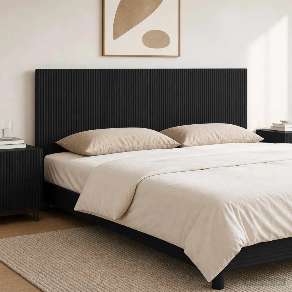 Testiera da Muro ARNHEM Nero Legno ingegnerizzato 896746