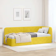 Cornice del letto ad angolo Giallo 80 x 200 cm Velluto 42016519