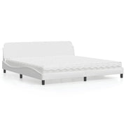 Letto con Materasso Dover Bianco 200x200cm in Similpelle