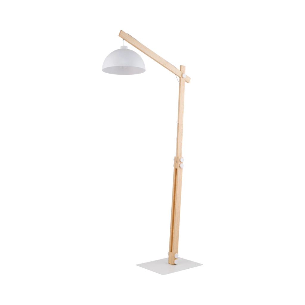 Lampada da terra OSLO bianca legno E27 15W TK-Lighting 5592