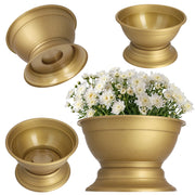 Vaso da fiori KADAX per lapide da cimitero, con coperchio in plastica, 22 cm.