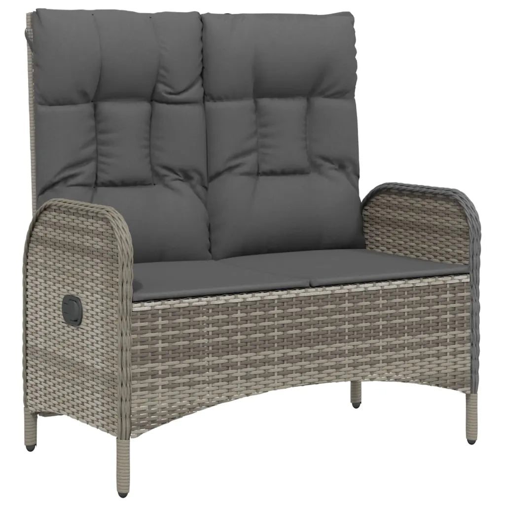 Set da Pranzo da Giardino 3 pz con Cuscini in Polyrattan Grigio 3185092