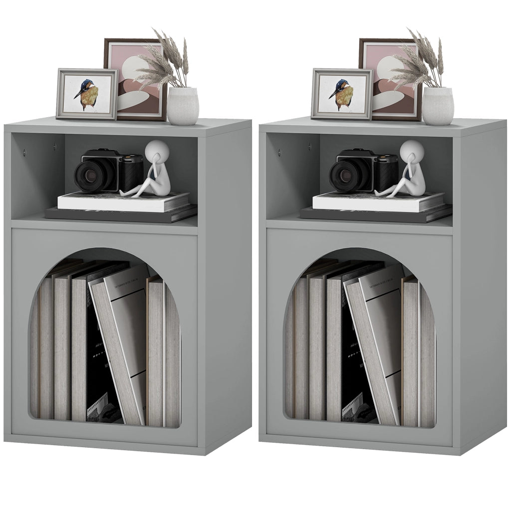 Comodino ¨C zephmum ¨C grigio 40x30x60 cm