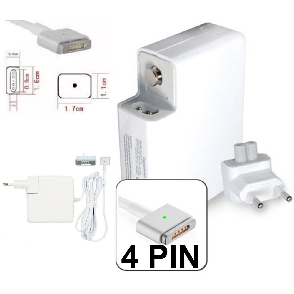 Trade Shop - Alimentatore 60w Compatibile Per Notebook Magsafe 2 Macbook Pro Retina 13" 4 Pin -