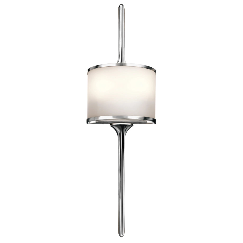 Applique Mona Kichler cromata vetro opale IP44 LED