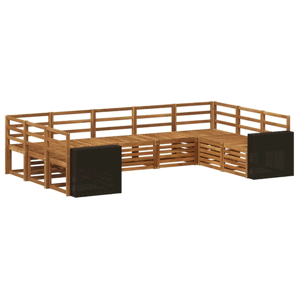 Set divano sezionale 9 pcs Naturale Legno di Acacia Massello 3384840