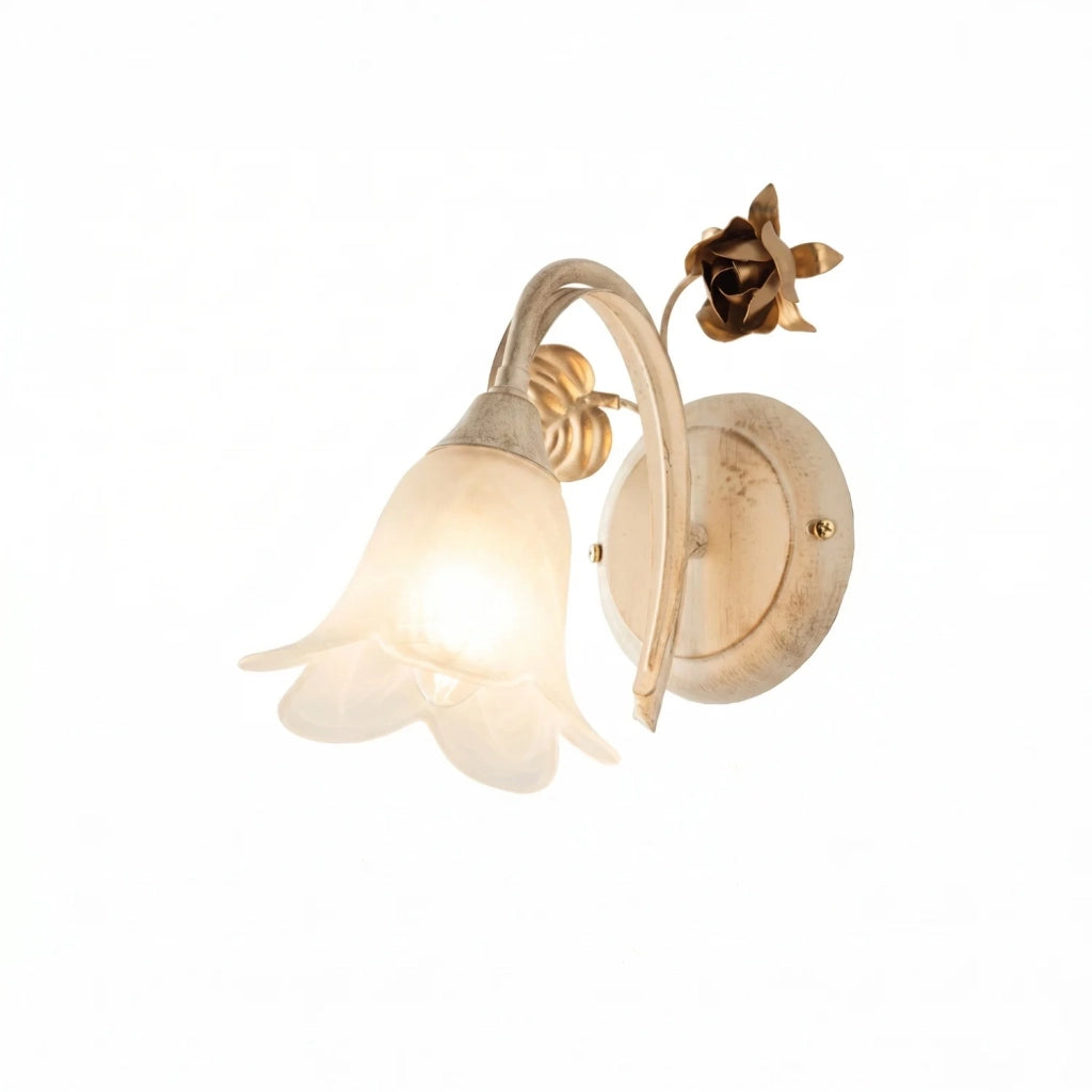 Applique Arte Povera Cestino 1 Luce Avorio e Bianco LuceArt Classic