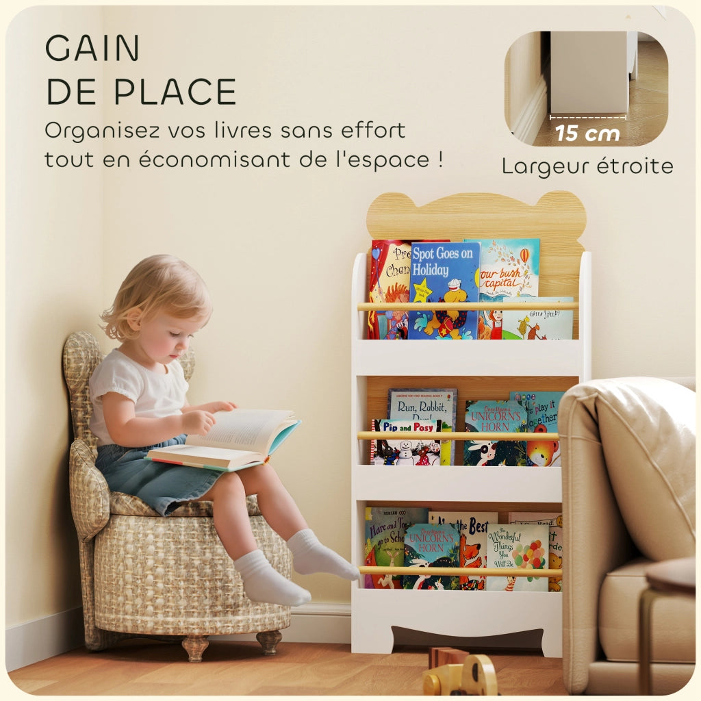 Libreria per bambini ¨C zephmum ¨C 3 ripiani, legno naturale