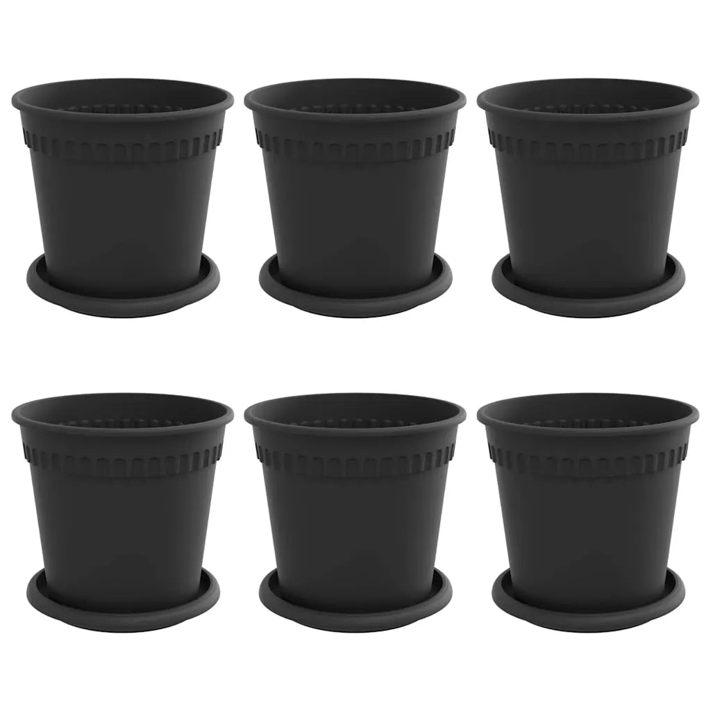 Vasi per Piante 6 pcs Nero Ø 17 x 14 cm Plastica 3403260