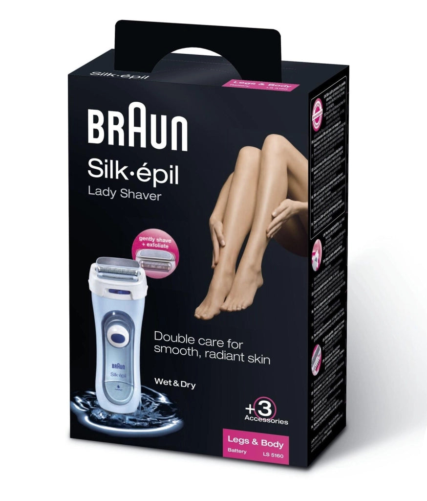Braun 81653271 Silk-épil LS5-160 Rasoio Elettrico 3 in 1 WetandDry con Accessorio Esfoliante e Rifinitore colore Blu