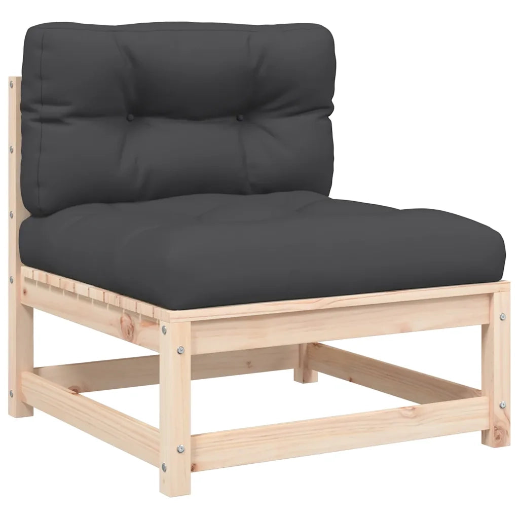 Divano da Giardino Senza Braccioli con Cuscini e Poggiapiedi-Sofa da Giardino-Divano da esterno 640415