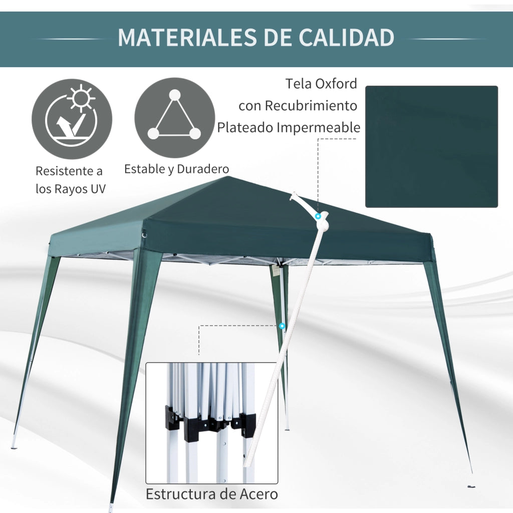Gazebo pieghevole ¨C Minimal ¨C verde 240x240 cm
