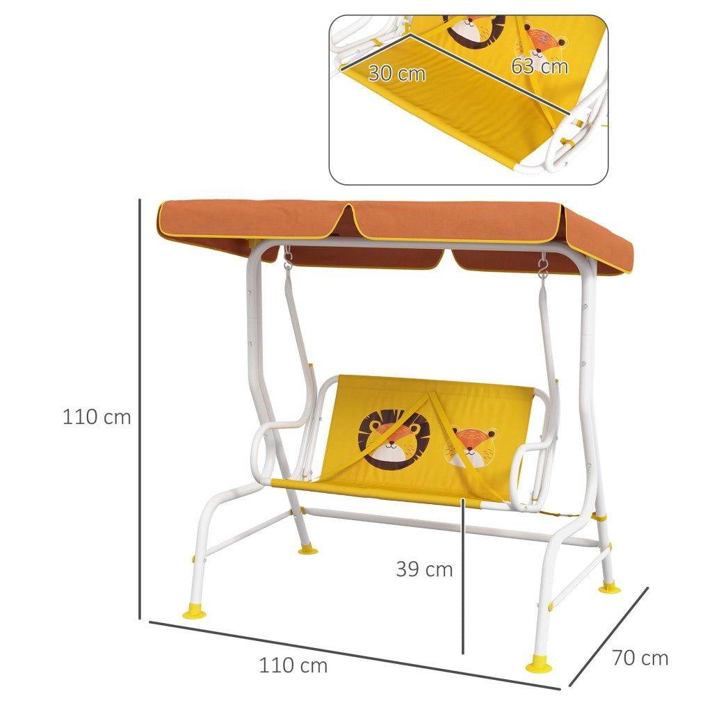 Divano a dondolo per esterno ¨C Minimal ¨C 2 posti, giallo, 110x70x110 cm