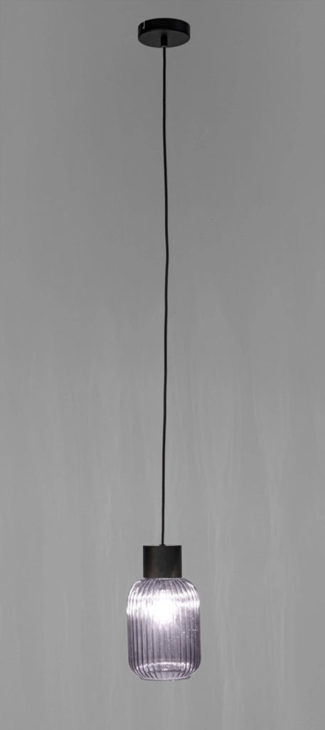 Lampadario 1 luce fumé-nero D.15x120h