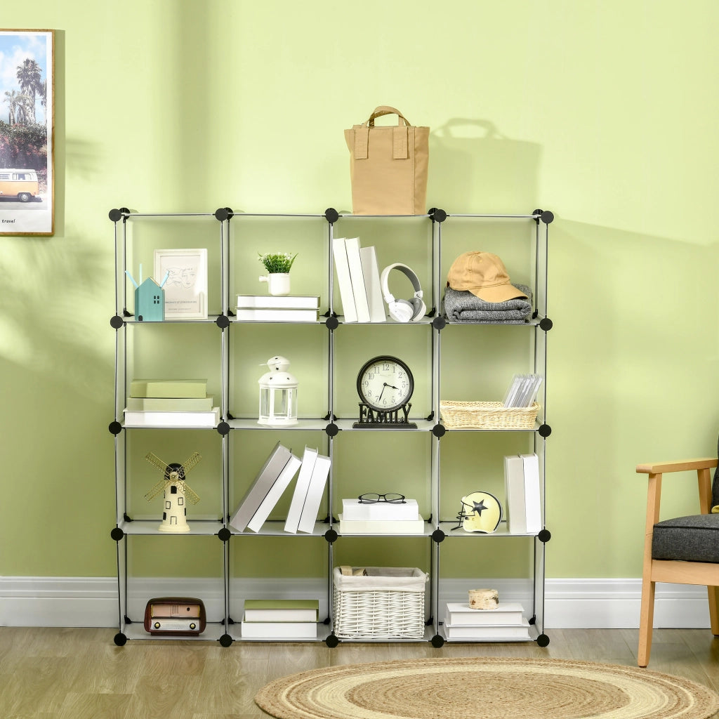 Scaffale Modulare 16 Cubi ¨C Xylo ¨C Nero e Bianco