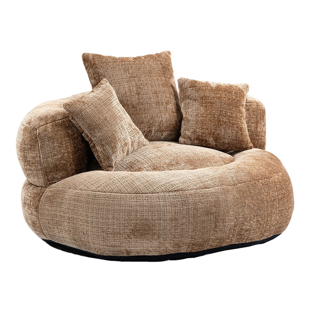 Chaise longue - Xylo - gaming chenille caffè con 3 cuscini