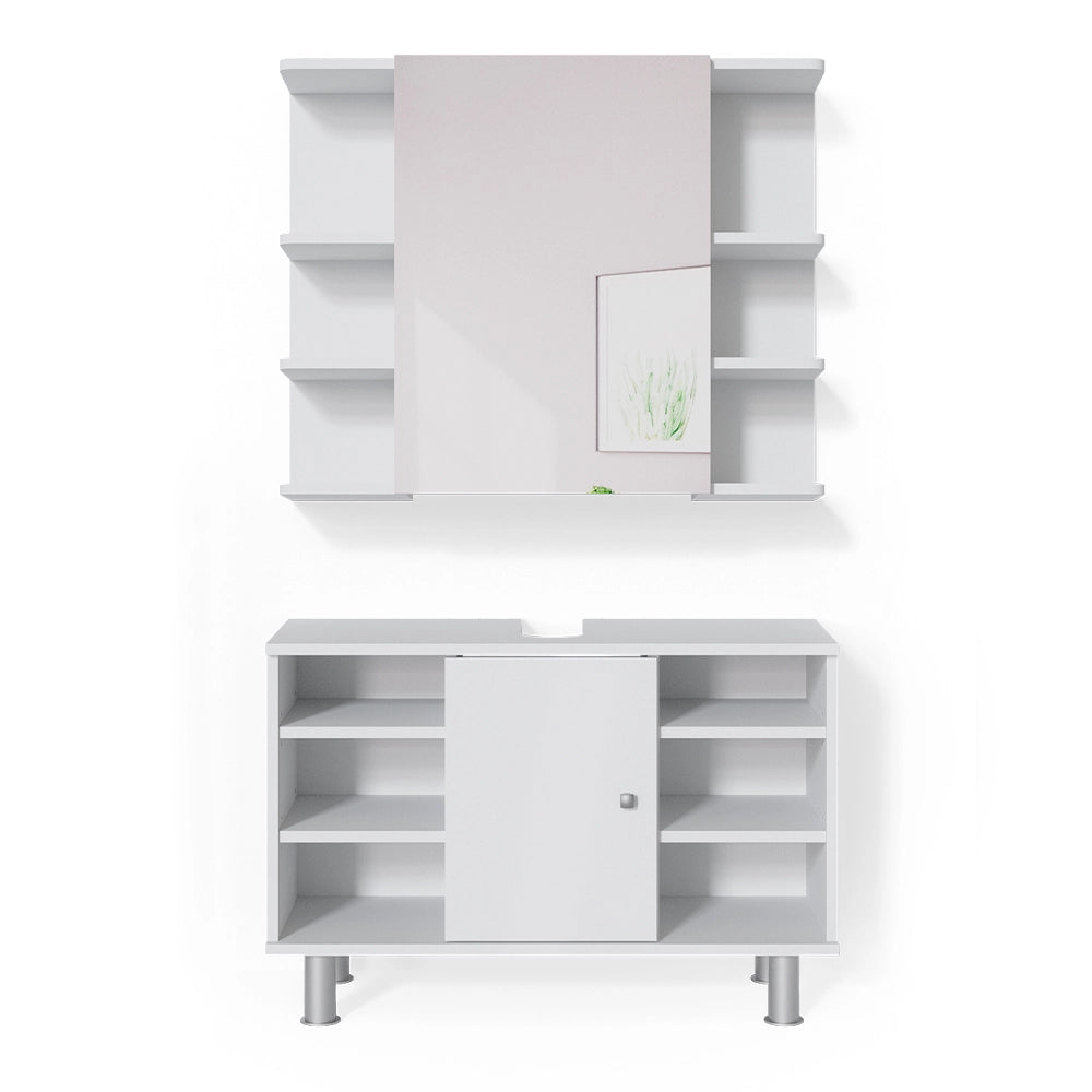 Vicco Set mobili bagno Bianco 2 parti, mobile base 80 cm