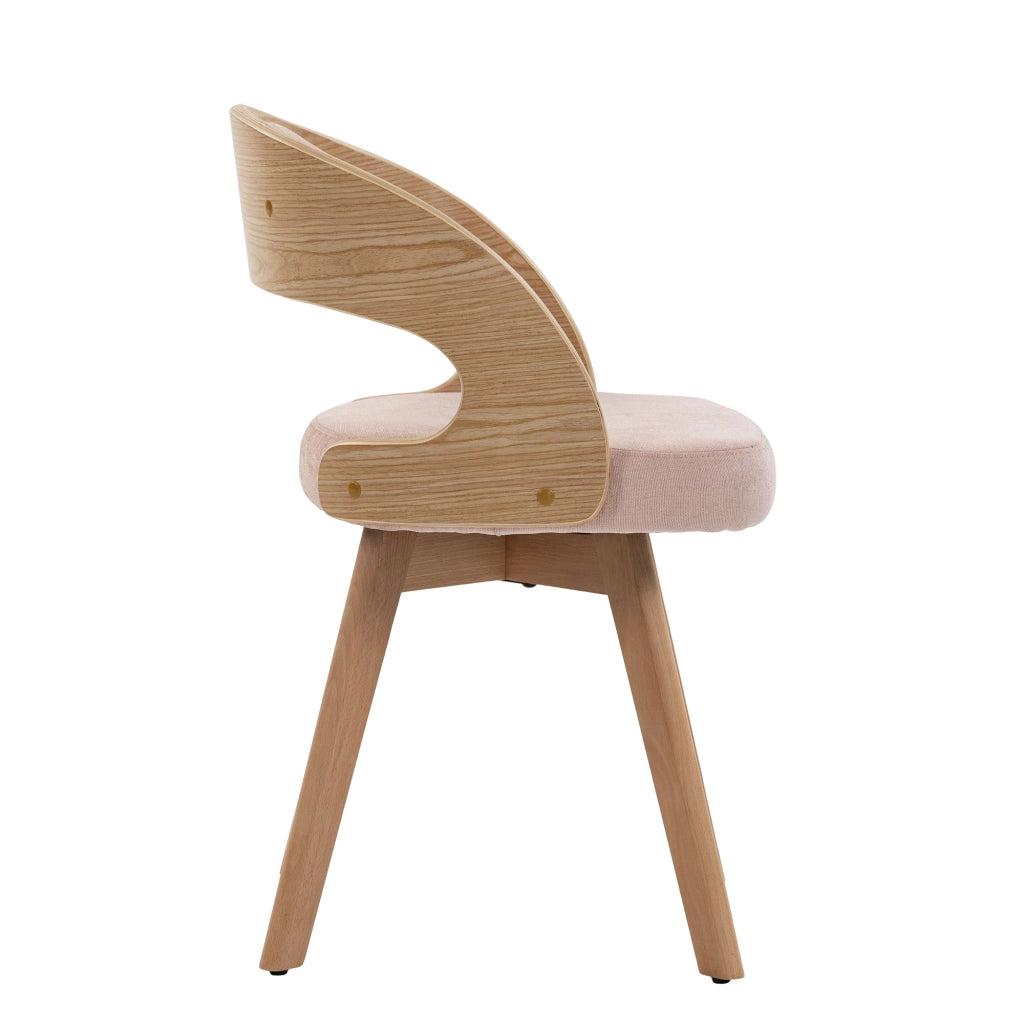 Sedia da Pranzo Girevole in Legno con Cuscino ¨C Xylo ¨C Schienale Curvo, Tessuto Cotone Lino
