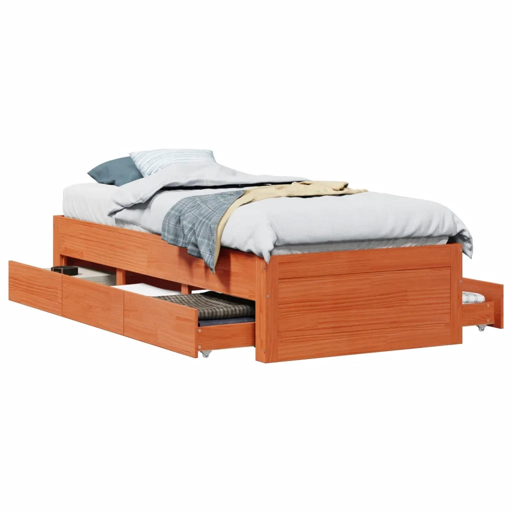 Giroletto senza Materasso con Cassetti Marrone Cera 90x190 cm 3308827