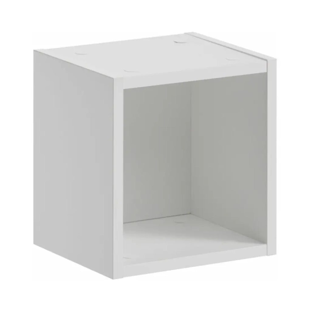 Set VANO effetto rovere e bianco 90cm: mobile sottolavabo con cassetti + piano per lavabo + lavabo da appoggio rotondo + colonna
