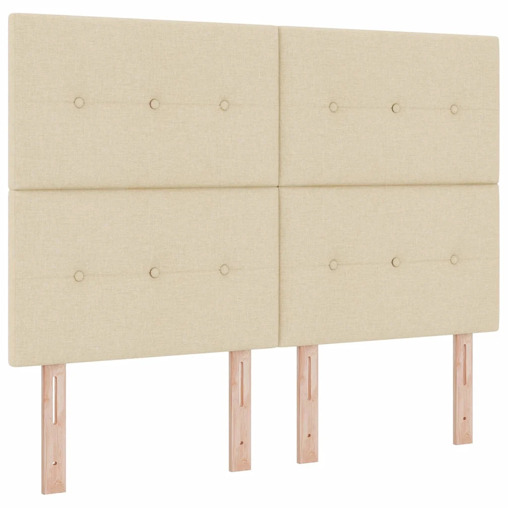 Letto a molle con materasso Crema 140 x 190 cm Tessuto