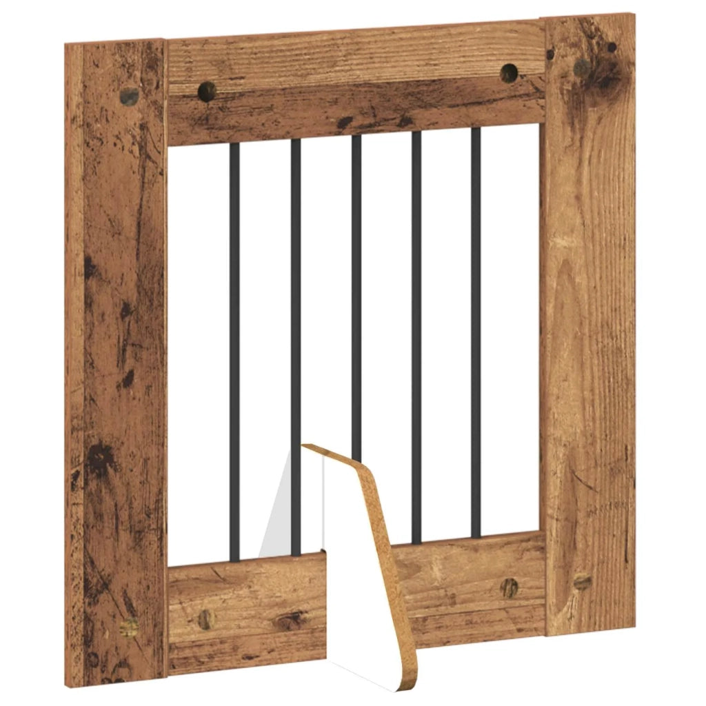 Cancello per cani con supporti 6 pz Legno antico 60 x 60 cm CFW8307427