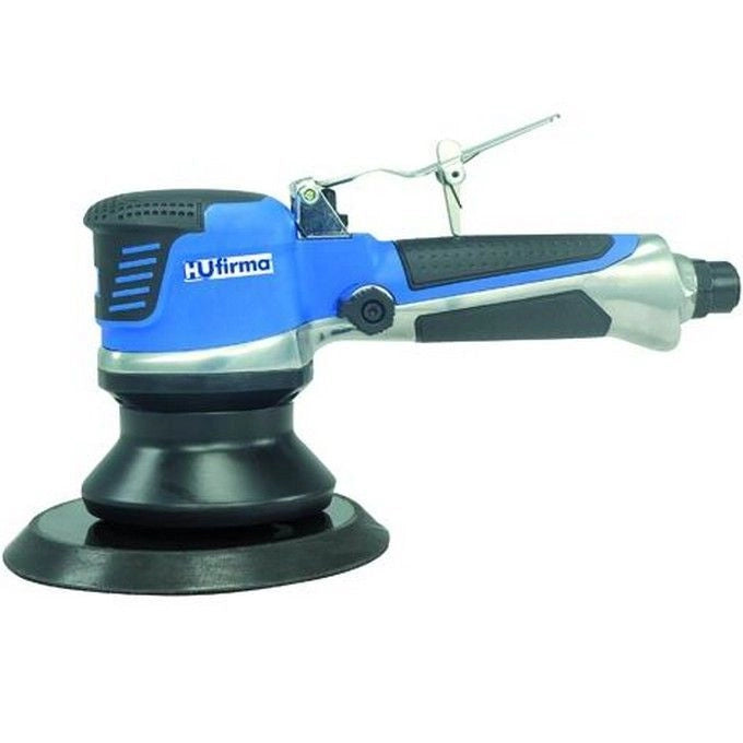 Hu-Firma HULR-150P Levigatrice Pneumatica Rotorbitale ad Aria Compressa con Platorello 150 mm Velcro Attacco 1-4 consumo aria 141,5 lt-min velocita' 11200 giri-min peso 1,84 Kg impugnatura ergonomica colore Nero