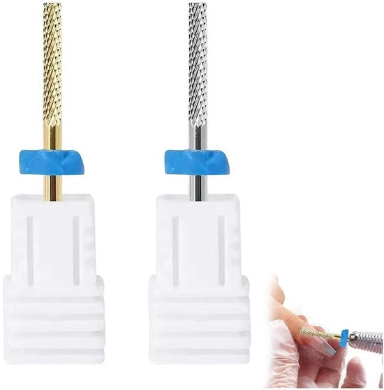 Nagelfreesjes 2 Stuks - Polijstkop per Manicure - Rimuove Cellule Epidermiche Morta - Wolfraamcarbide Durevole - Riduzione del Tempo di Utilizzo - Manicure a Fetta