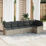 Set Divano da Giardino 6 pcs Grigio chiaro polyrattan 3345382
