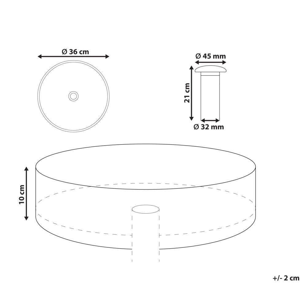 Lavabo rotondo Superficie solida semitrasparente 36 cm rosa bagno lavandino