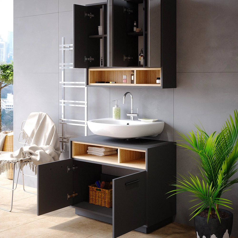 Vicco Set mobili bagno Antracite 2 parti