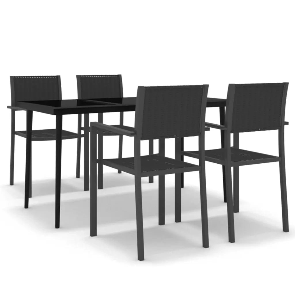 Set da Pranzo da Giardino 5 pz Nero 3099277