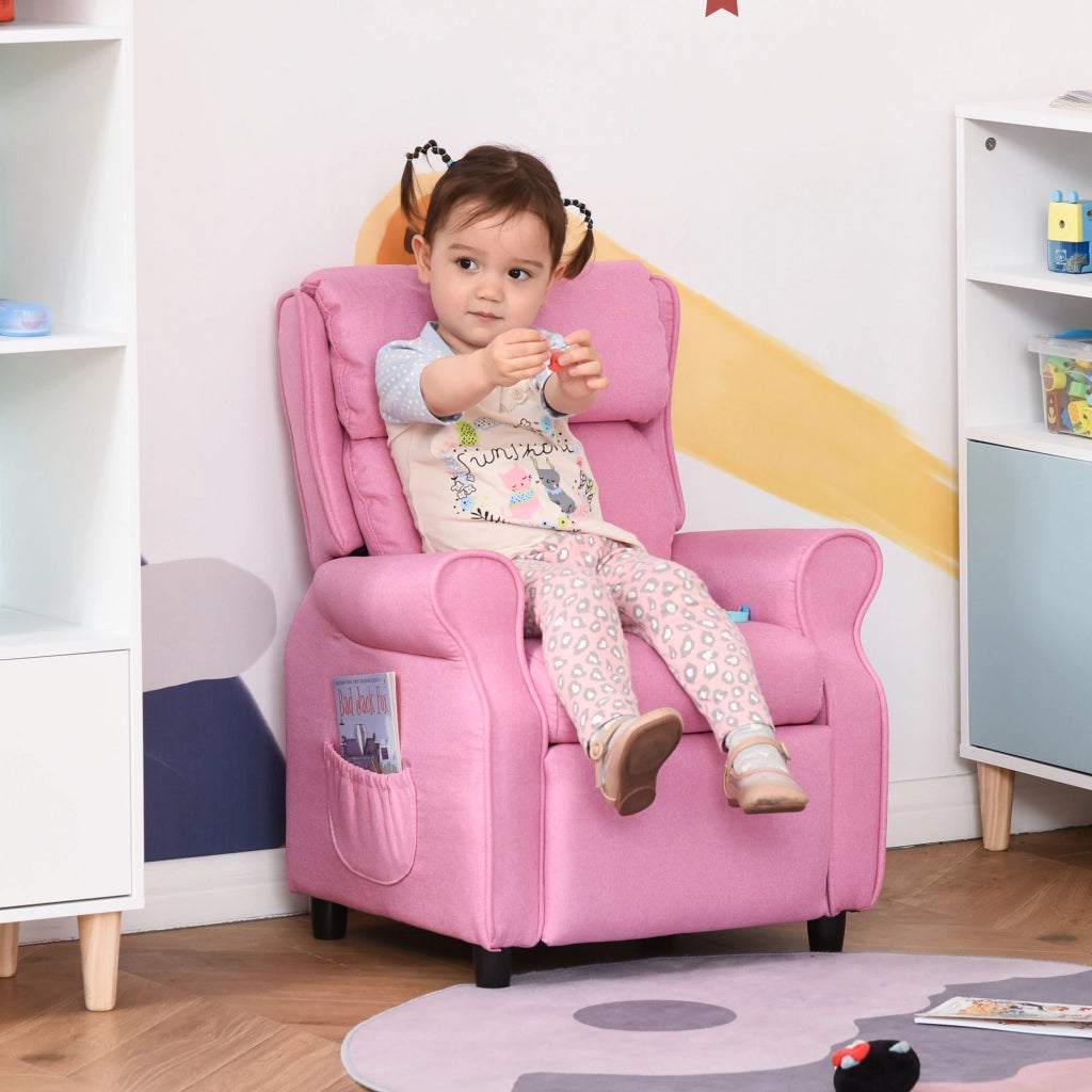 Divano bambini con poggiapiedi e braccioli regolabili ¨C zephmum ¨C rosa