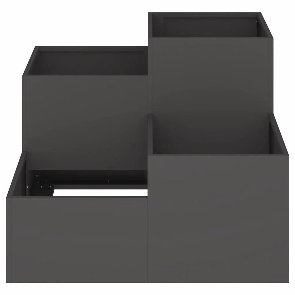 Vaso da giardino Nero 100 x 100 x 60 cm Acciaio