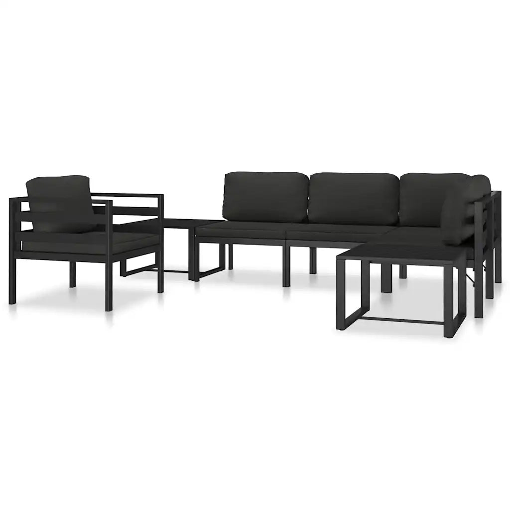 Divano Angolare Modulare 1 pz con Cuscini Alluminio Antracite 49239